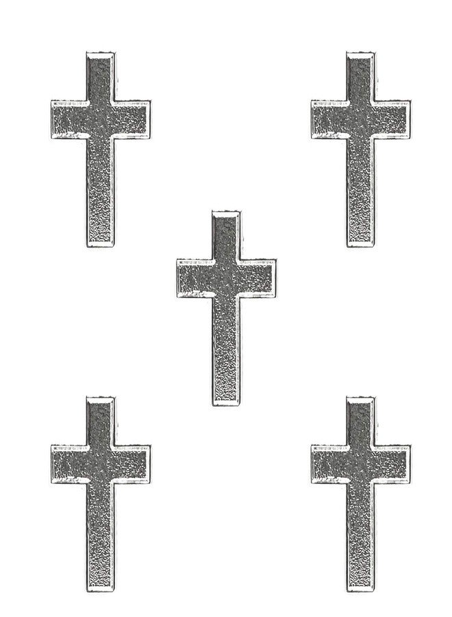 PinMaze Chaplain Silver Finish Lapel Pin - Religious Christian Latin Ornate Official Brooch (5 Pcs) - Image 2